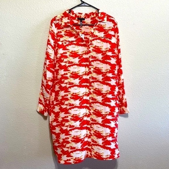 Collection P Orange Yellow 100% Silk Dress Size M - Picture 1 of 11